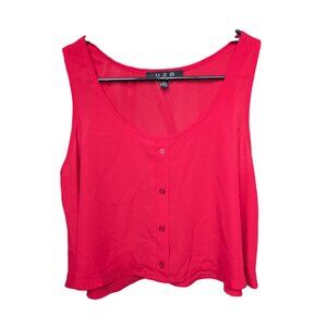 U2B Red Flowy Summer Tank Top with Buttons Women Size S